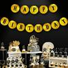 Glossy Gold Round 'Happy New Year' Bunting with 'HAPPY BIRTHDAY' Pull Flowers