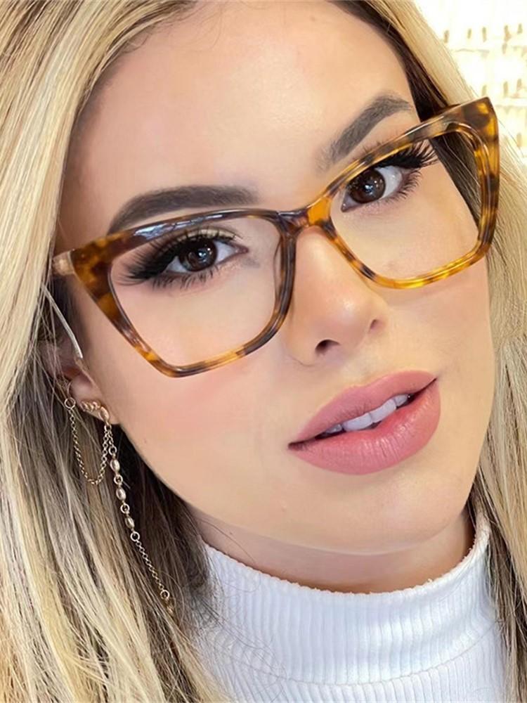 Trendy Lightweight TR90 TR90 Vintage Cat Eye Anti-blue Light Eyeglasses Spectacle Frame Frame Ladies Latest Ultra-light Frame Glasses