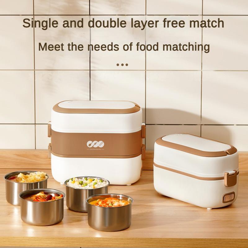 250W multifuncțional din oțel inoxidabil cu încălzire interioară, cutie de prânz cu priză, gătit cu abur, izolată, cutie Bento portabilă cu zgomot redus, cutie de luat masa electrică