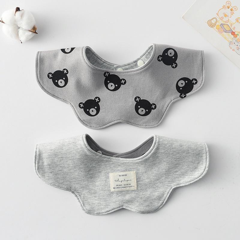 Korean Style A-Type Pure Cotton Double-Sided Baby Bib for 0-2 Years