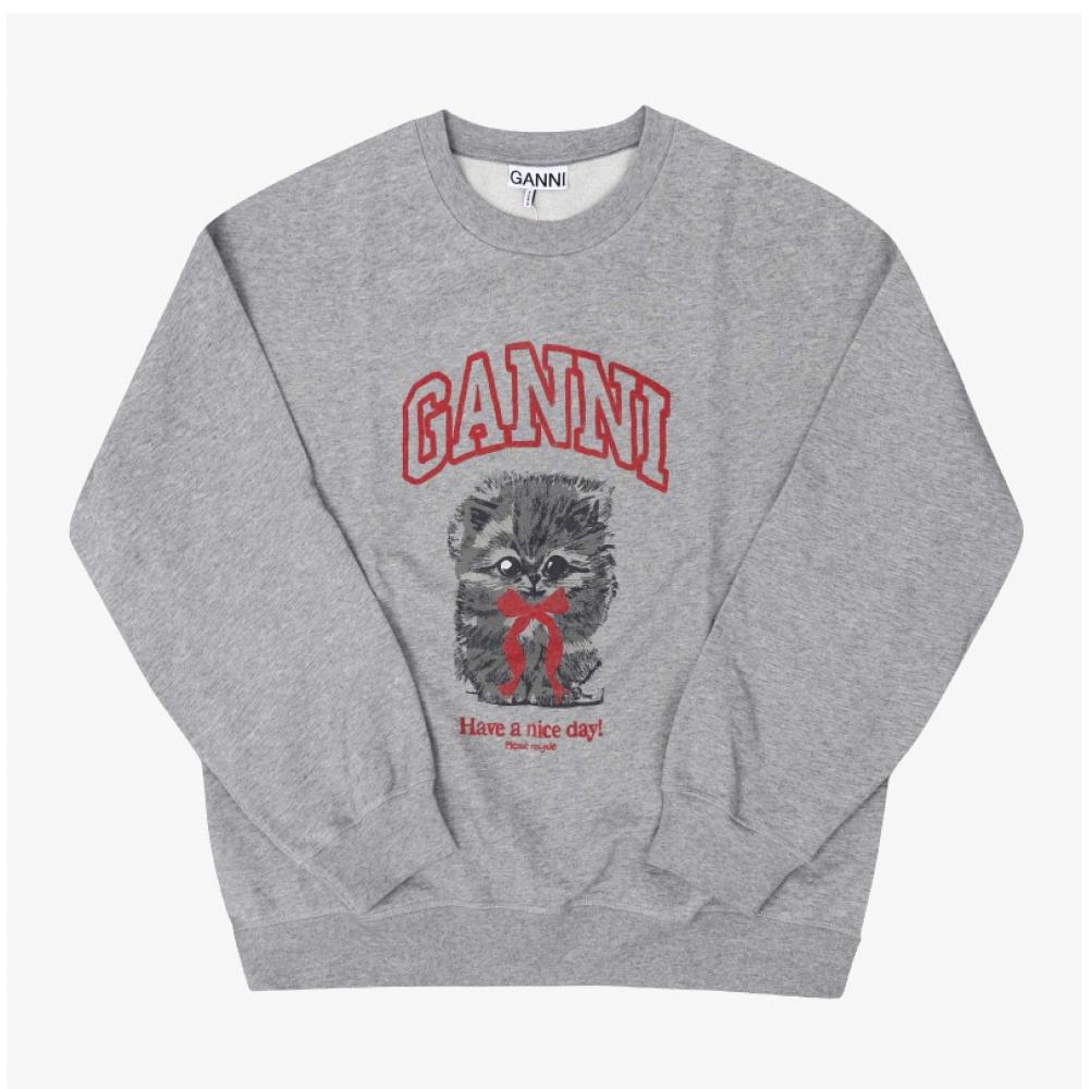Ganni Women S SweatShirt iSoli Kitty Logo A1060016 920