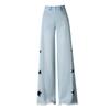 Spring/Summer Women's High-Waisted Wide-Leg Hollow Casual Jeans