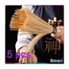 5 piezas 7 pulgadas de longitud Cepillo para Wok Batidor Limpiador Cepillos de Bambú Tradicionales para Wok Herramientas de Cocina