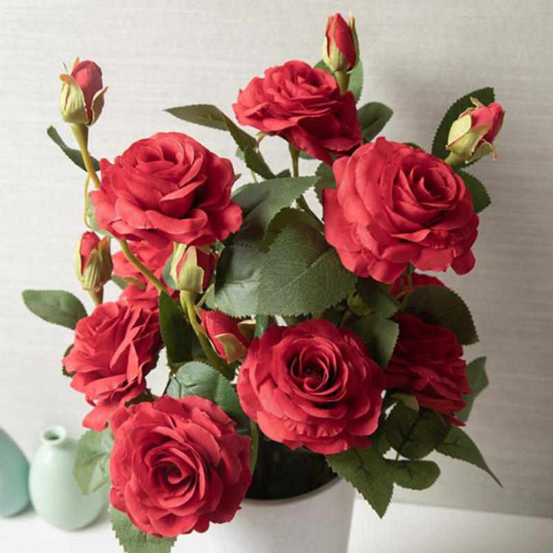 Satın alın Artificial Rose Flowers Anti Fading Uvresistant Simulation False Flower Bouquet