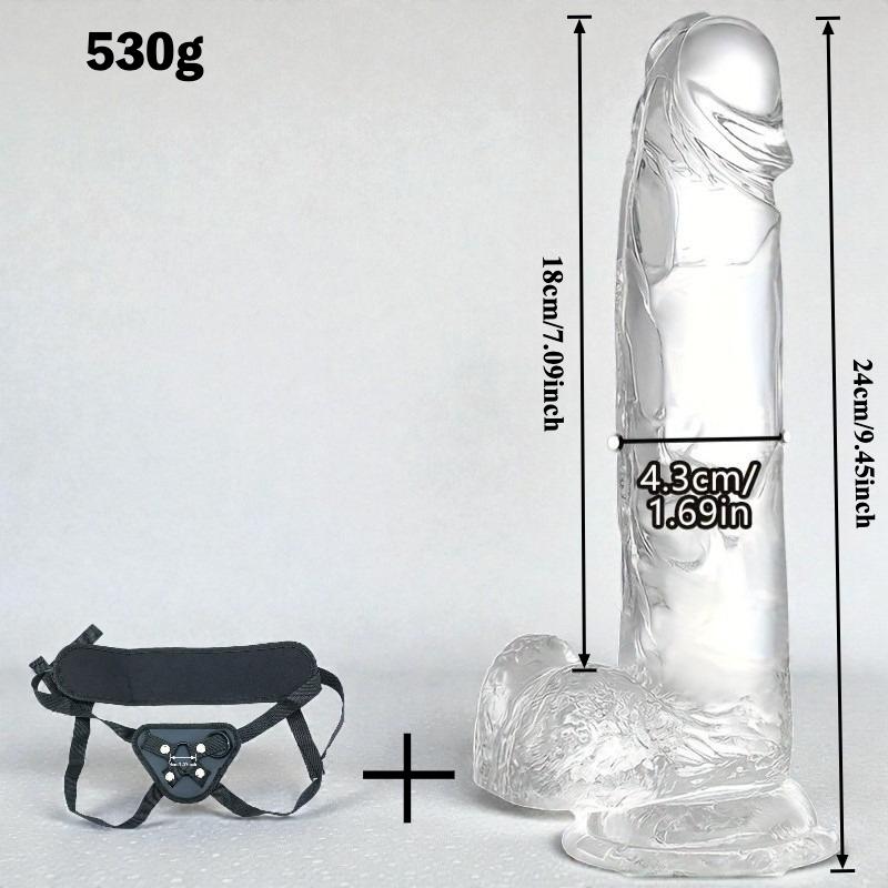 Big Dildo 9.44 Inch – Clear PVC Realistic Dildo with Strong Suction Cup, Soft Touch G-Spot Toy for Women & Men, Solo Play