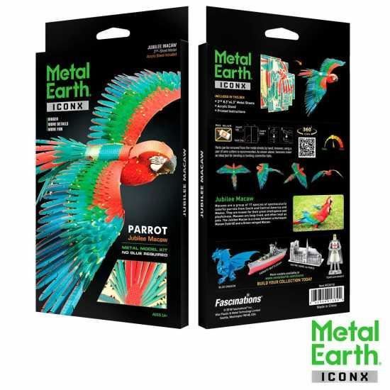 Maquette Iconx - Perroquet - Metal Earth - Enfant - Mixte - Orange - Multicolore - 14 ans - Acier