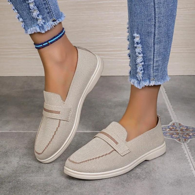 Fashion 2024 New Fashionable and Versatile Women's Loafers Casual Flat Shoes Women's Shoes Single Shoes Women's Walking Non-slip