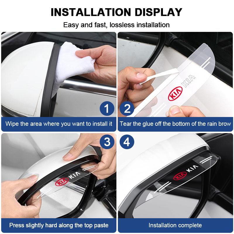 2Pcs Car Rear View Mirror Sticker Rain Eyebrow Auto Side Mirror RainProof Cover For Kia Rio Sportage R K3 K4 K5 k6 K7 K8 Ceed Sorento Cerato Soul