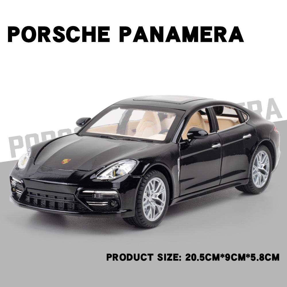 1:24 Porsche Panamera Leichtmetall-Druckguss & Spielzeugmodelle Simulation Sound und Licht Rückzieher Kinderspielzeugsammlung Geschenk