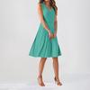 Chiffon Floral Sleeveless V-Neck Waist Dress