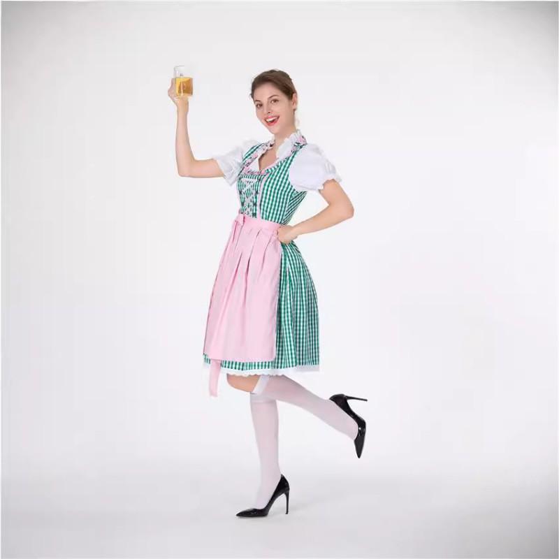 Womens Halloween Costume Bavarian Beer Festival Maid Outfit Cafe Waitress Uniform Cosplay Party Dress