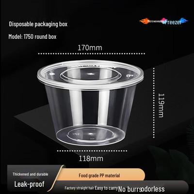 1750ml Round Disposable Microwaveable Food Containers