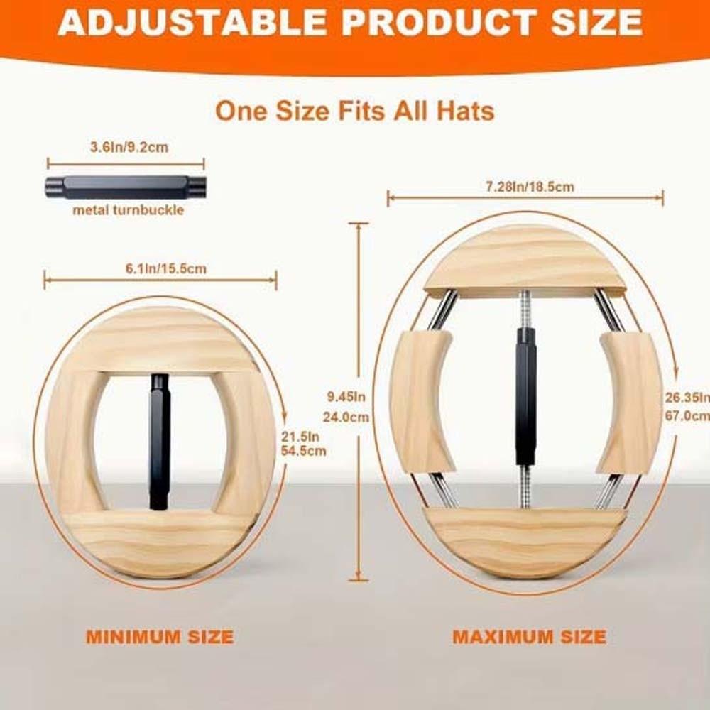 Compact Hat Stretcher Cap Inner Support Portable Cowboy Baseball Holders Lightweight Adjustable Wooden Hat Holder Baseball