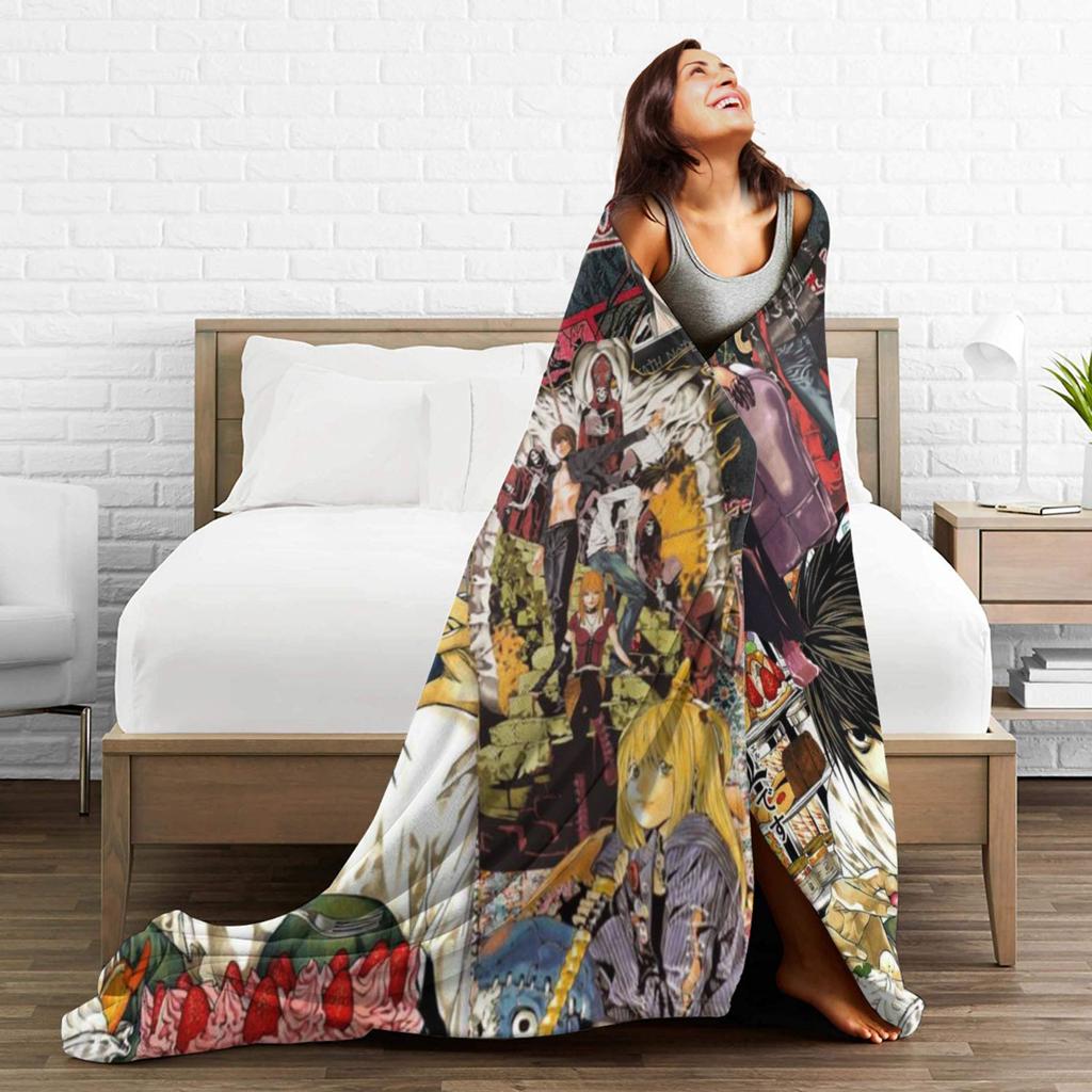 Super Soft Death Book Note Japan Manga Ryuk Throw Blanket Premium Flannel Fleece Bed Blanket Super Cozy Blankets All Season Use