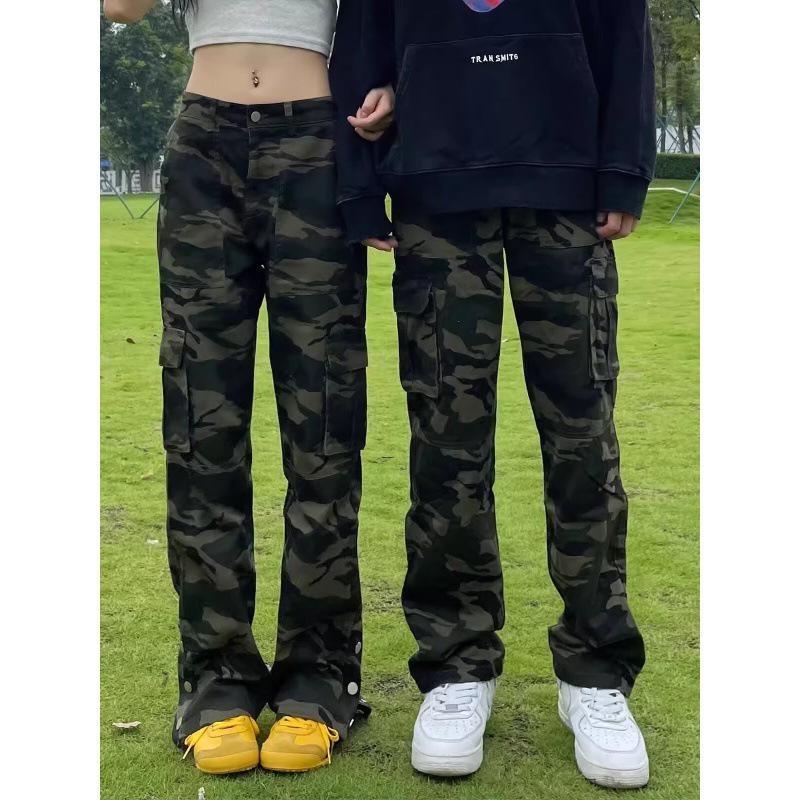 

Men s Autumn Camouflage Straight-Leg Overalls - Trendy Lace-Up High Street Style 2XL