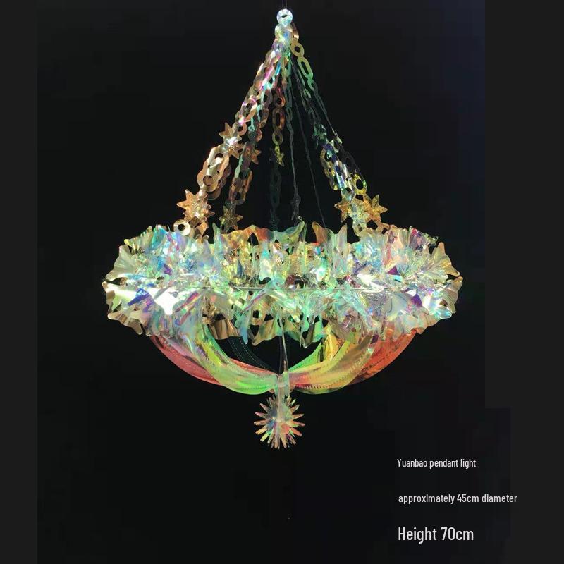 Duhaový vločkový voštinový míč - Barevná vánoční a jarní dekorační rekvizita