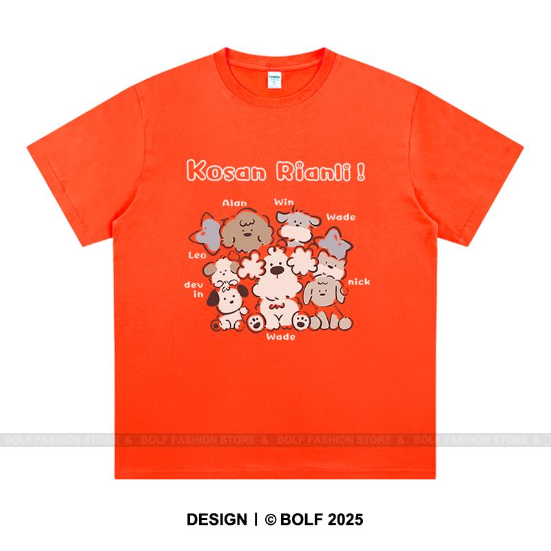 Playful Cartoon Sketch Printed Unisex Men Women T-Shirt Tees Tops 100% Cotton Loose Fit Trendy Graphic Daily Wear