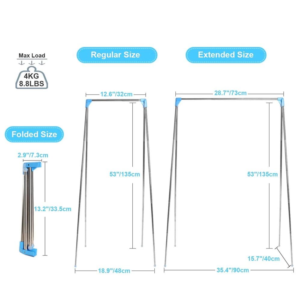 Travel Garment Drying Rack Stand,Foldable Clothing Hanger for Baby Laundry,Space Saving,Mini Hanging Coat Holder for Dry Clothes