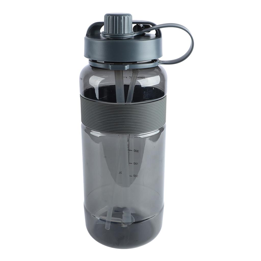 Sports Water Bottle Leakage Proof Detachable Silicone Straw Portable Drinking Bottle with Handle