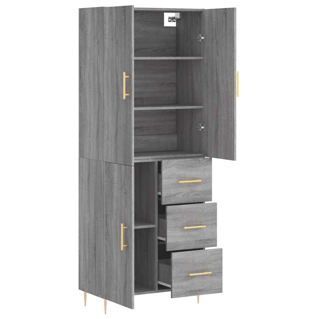 Highboard Grey Sonoma 69.5 x 34 x 180 cm Particle Board