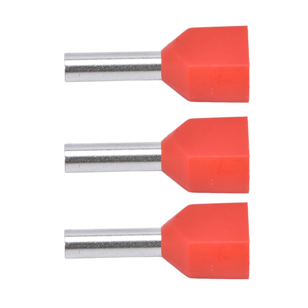 100PCS Insulated Ferrules Terminal Copper Tube PVC Crimp Connector for 2x18AWG Wire TE1008