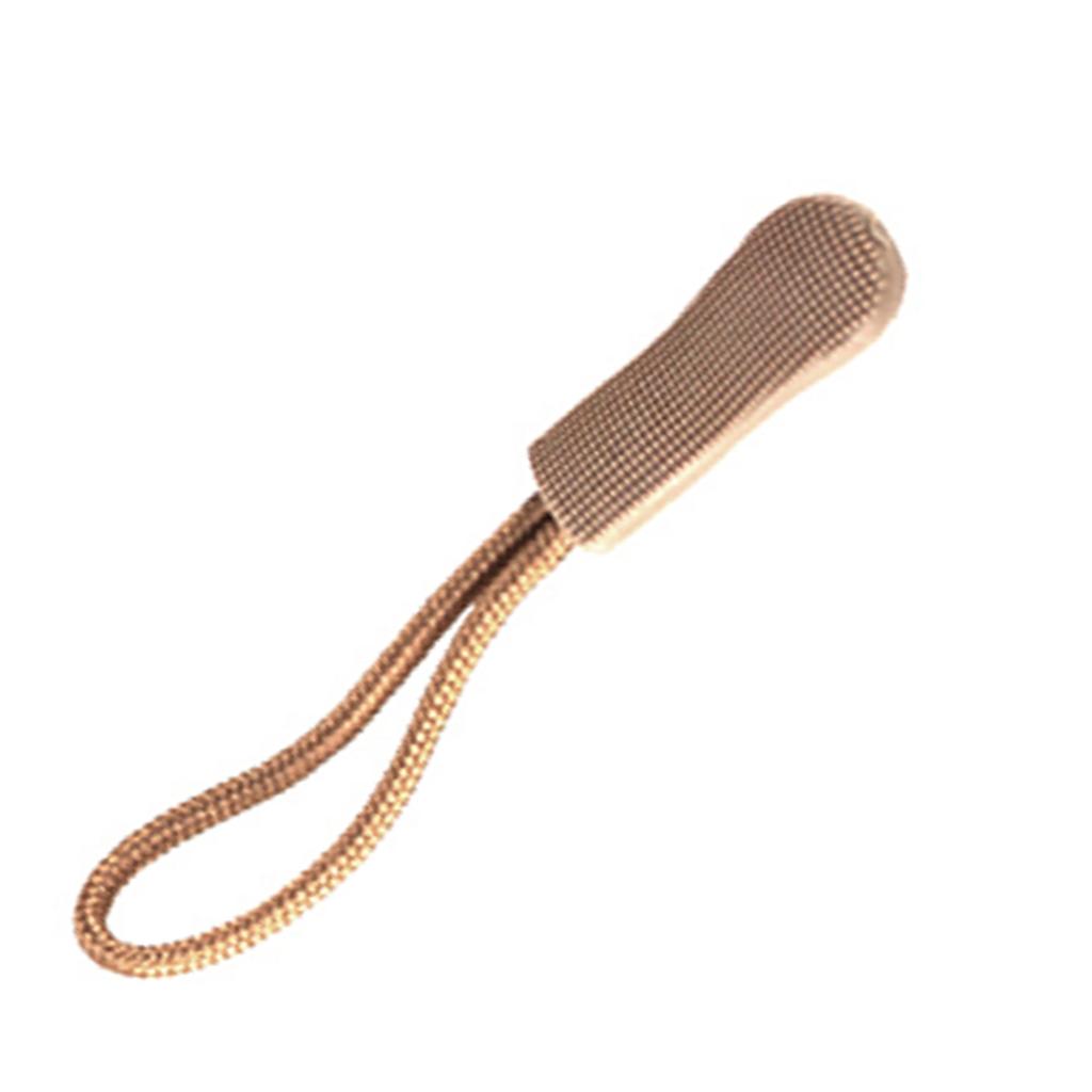 10x Zipper Pulls Slider Cord Rope Puller Ends Lock Zip Clip Buckle For Bag EDC Khaki