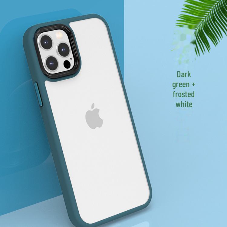 Mattierte Acryl-Schutzhülle für iPhone 13 mit Metallknöpfen für Apple 14 - Skin-Feel Handyhülle