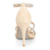 Allegra K Strappy Sandals with Rhinestones, High Heels, Stiletto Heels, Women's, Beige, Size 24.5cm