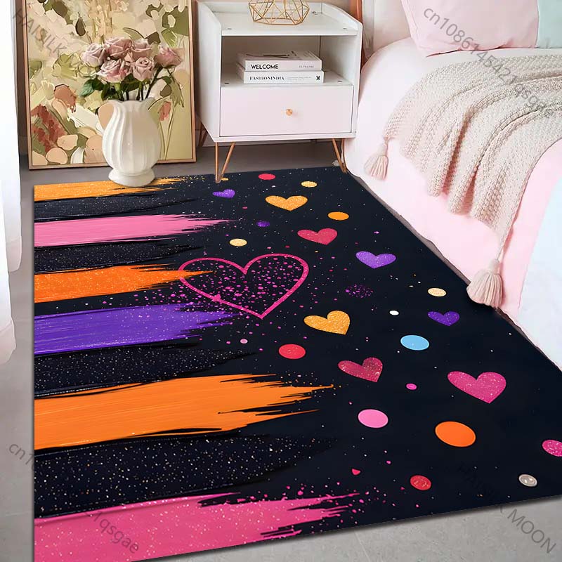 

8 Style Colorful Love Art Print Carpet for Living Room Bedroom Home Decor Children Crawling Mat Area Rug Sofa Table Floor Mat 40x60cm