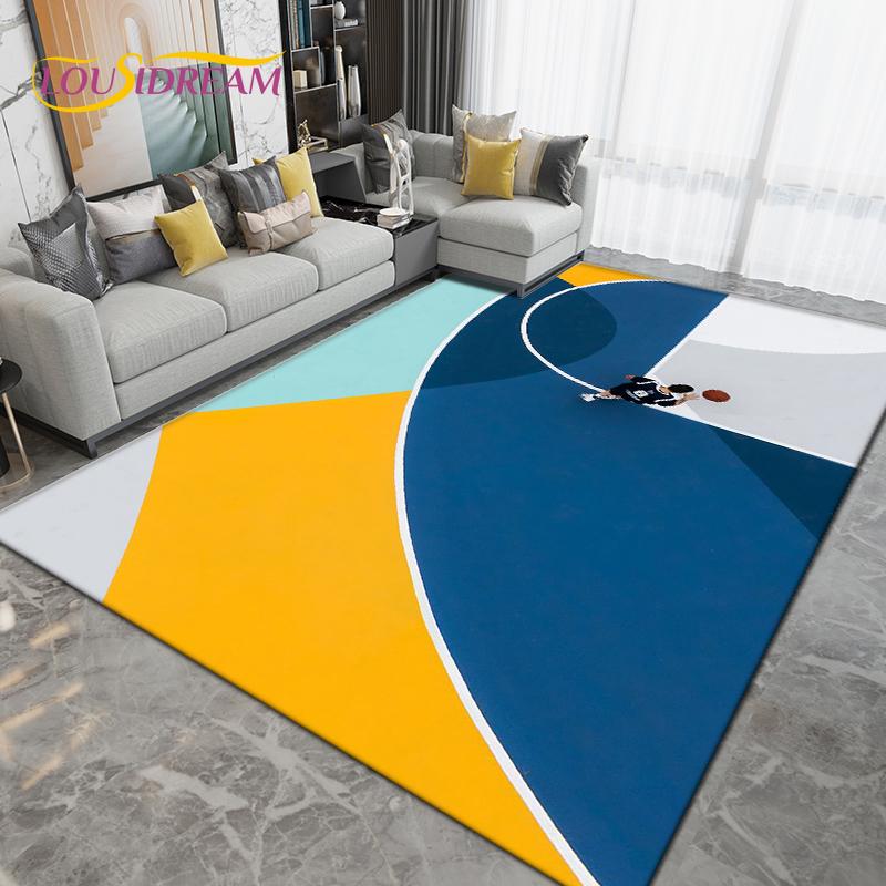 3D Creative Basketball Basketball Court Area Rug,Carpet Rug for Living Room Bedroom,Kitchen Bathroom Doormat Non-slip Floor Mat