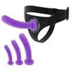 Adjustable Silicone Strap On Harness with Slim Dildo Set, Beginner Pegging Dildo Panties for Women Men Couples, Soft Purple Stra