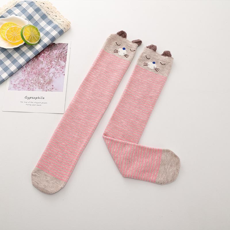 3D Kreslené Ponožky ze 100% Bavlny Středně Dlouhé a Podkolenky pro Dívky - Roztomilé Jarní/Podzimní Nošení