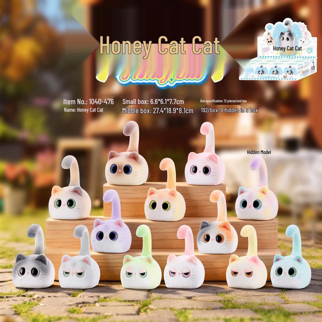 Trendy Cat Sparkling Soda Toy Blind Box – Colorful & Cute Cat Ornaments for Home or Office Décor