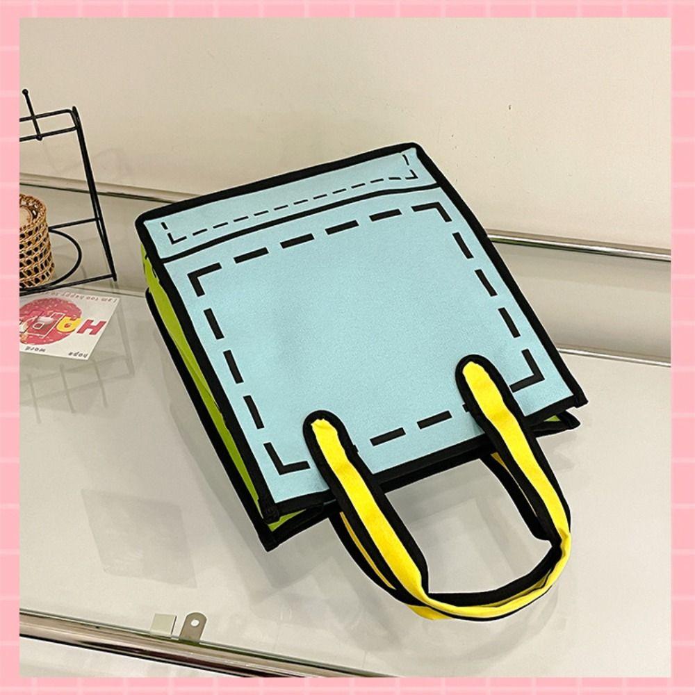 Canvas 2D Anime Tote Bag Cartoon Graffiti Messenger Bag Personality Comic Shoulder Bag  Students