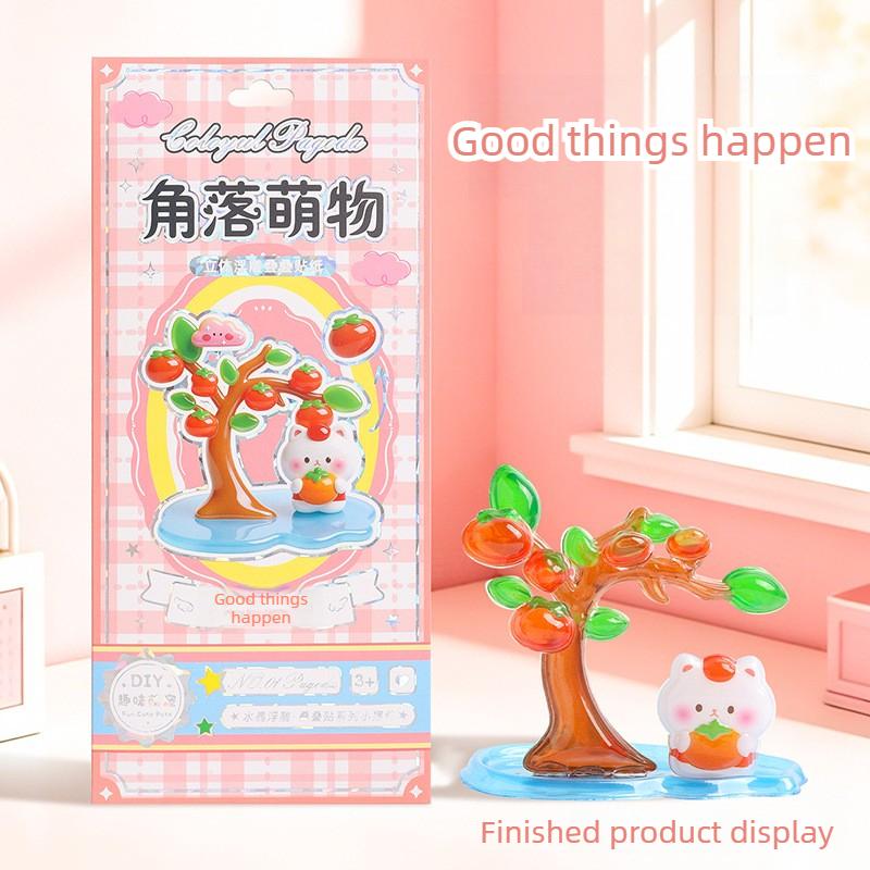 3D Crystal Stickers Cute Relief Stickers Fun Stacking Series Children's Toys Exchange Stickers Stationery School Office Supplies