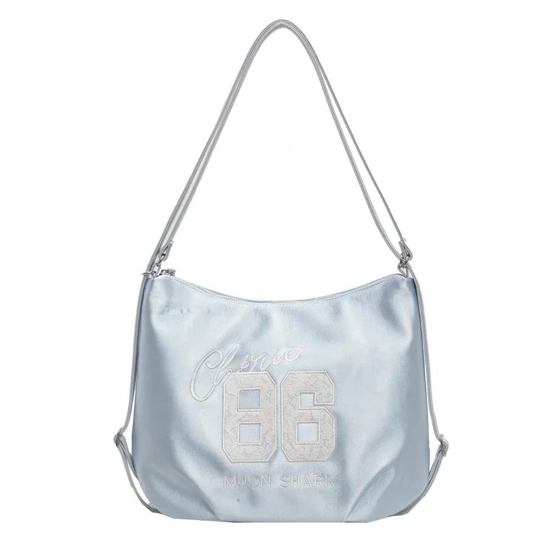 Geantă feminină de mare capacitate, design de nișă de înaltă calitate, cu litere brodate, umăr dublu, crossbody, clasă pentru navetiști