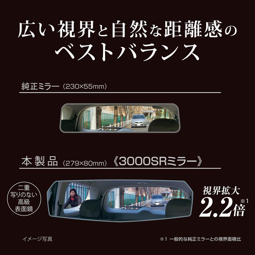 Carmate 3000SR Rearview DZ446 Mirror, Edge, 270mm, Blue,