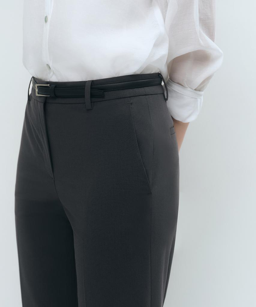 Musinsa Standard Woman [Cooltandard] Women'S Low Rise Flare Slacks [Gray]