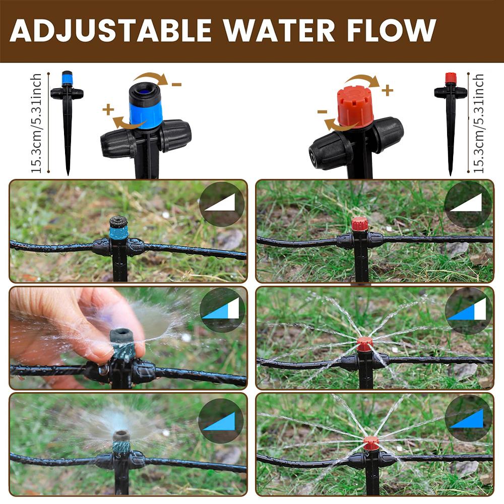 Spiked Sprinkler Drip Irrigation Kit, Automatic Plant Watering System for Greenhouse Garden, DIY Irrigation Equipment Set