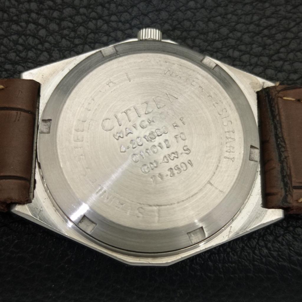 CITIZEN AUTOMATIC 8200 JAPAN MENS VINTAGE BLACK COLOR DIAL WATCH a702785-1 R210-a702785