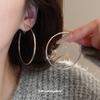 Round plain ring earclips, niche cold wind, personalized earrings, temperament earrings, light luxury