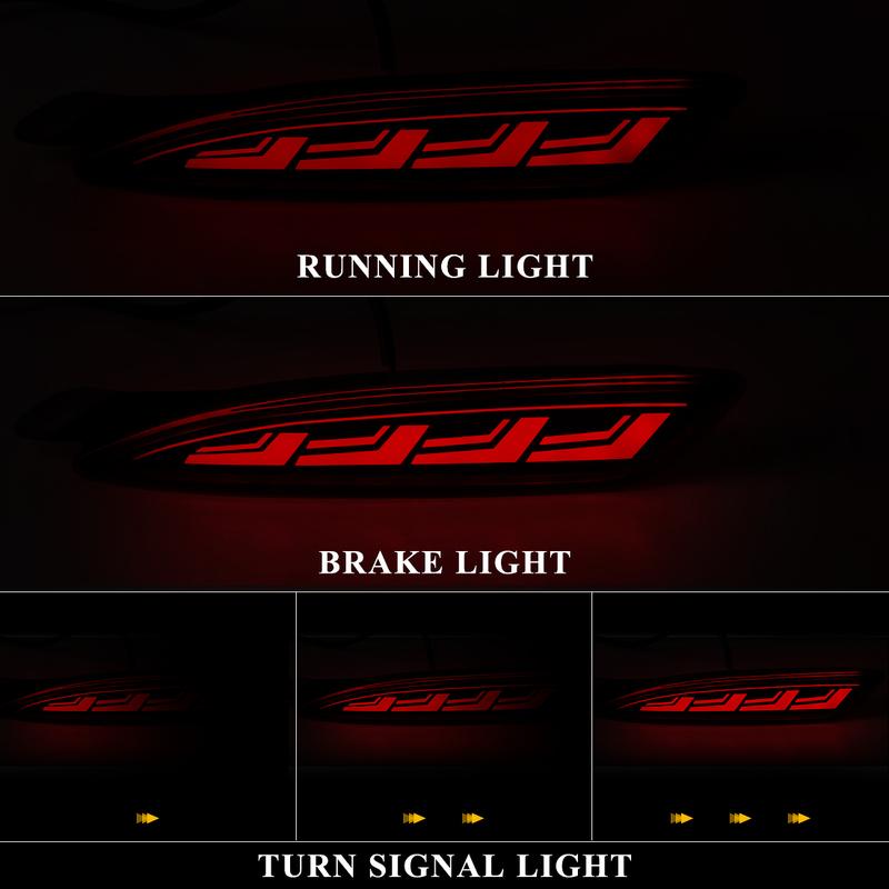 For Mazda CX5 CX-5   LED Rear Bumper Reflector Lights Auto Brake Warning Dynamic Turn Signal Lamps Car Accessories 12V