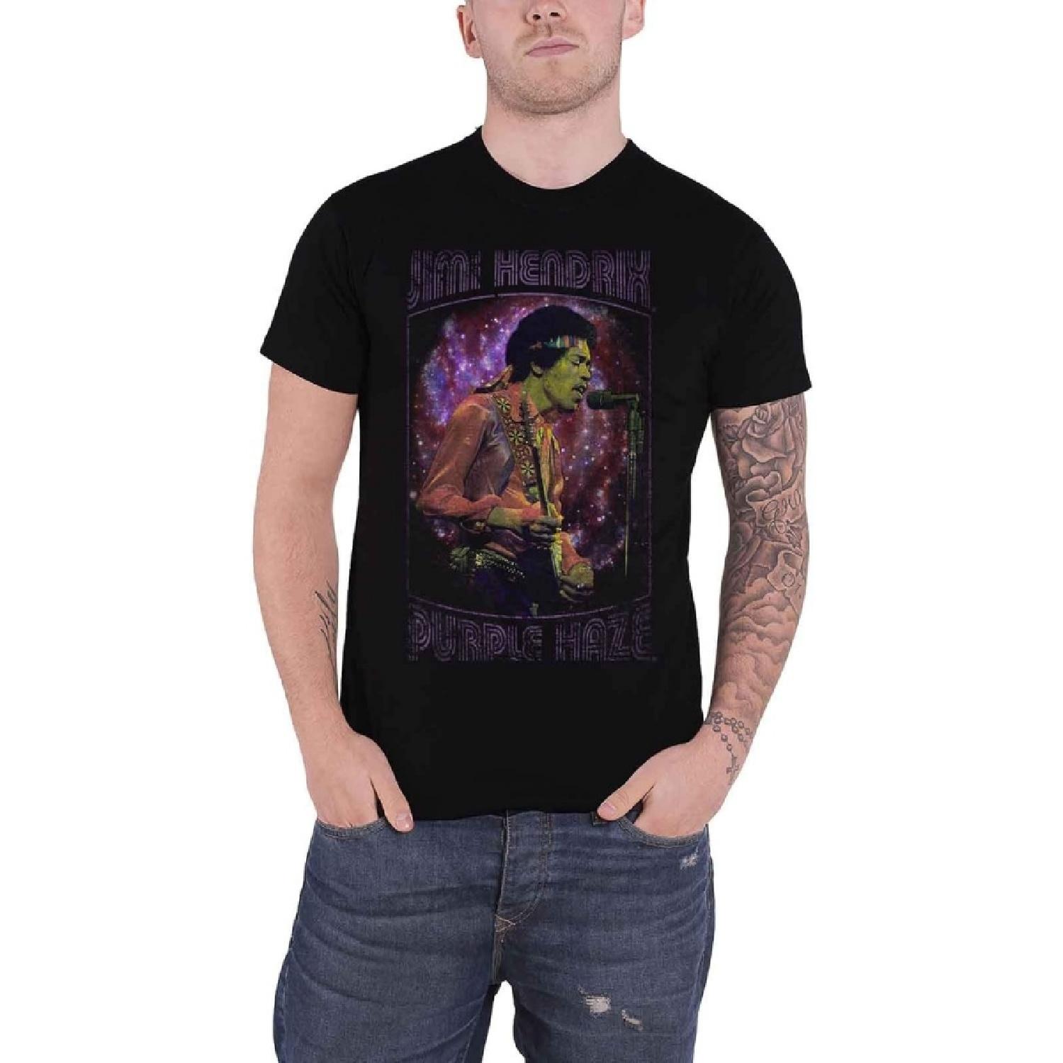 Jimi Hendrix T Shirt Purple Haze Frame Logo New Official Mens Black Size XL XXXXXL разноцветный