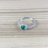 Silver Ring with Emerald Nano 0.8ct (1988008)