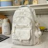 Schoolbag Korean version of high-value bow backpack for junior high school students, large-capacity schoolbag, casual trend, cute backpack.
