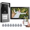 TMEZON WLAN Video-Türsprechanlage, 1080P Auflösung, 7" Touchscreen, 1M1D