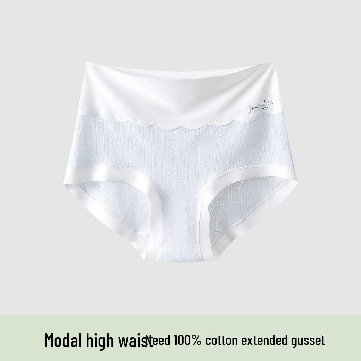 Women s High-Waisted Plus Size Antibacterial Modal Briefs with Cotton Crotch 4XL: 210-250 lbs