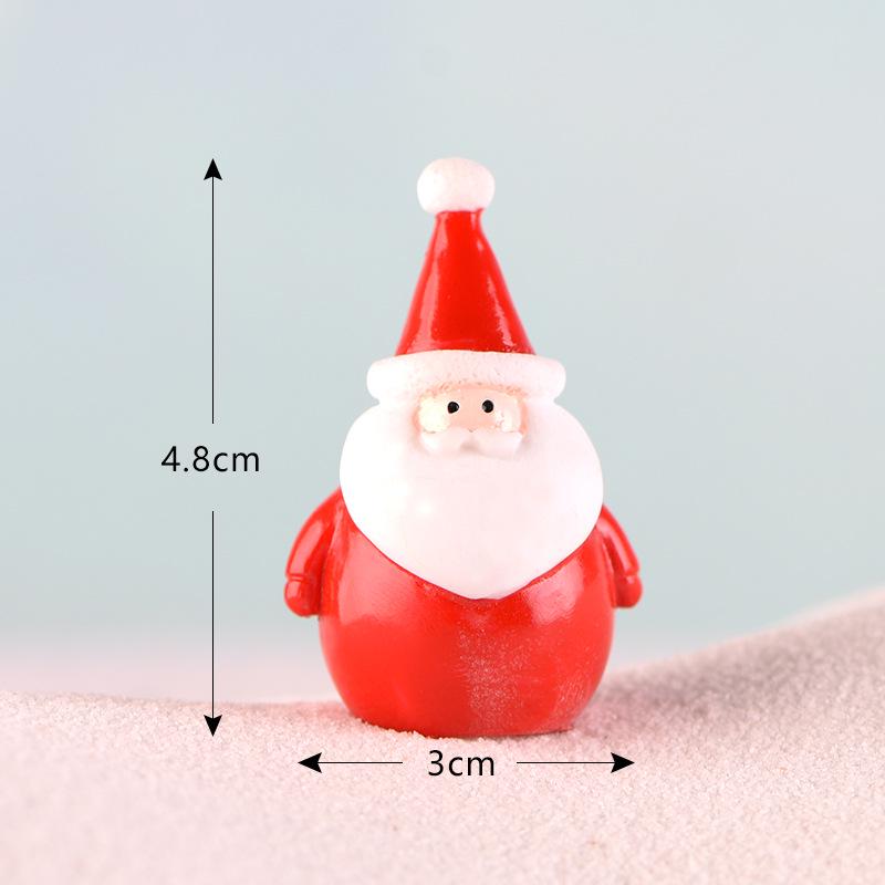 Christmas Tree Santa Claus Snowman Ornaments Miniature Garden Decor Figurines