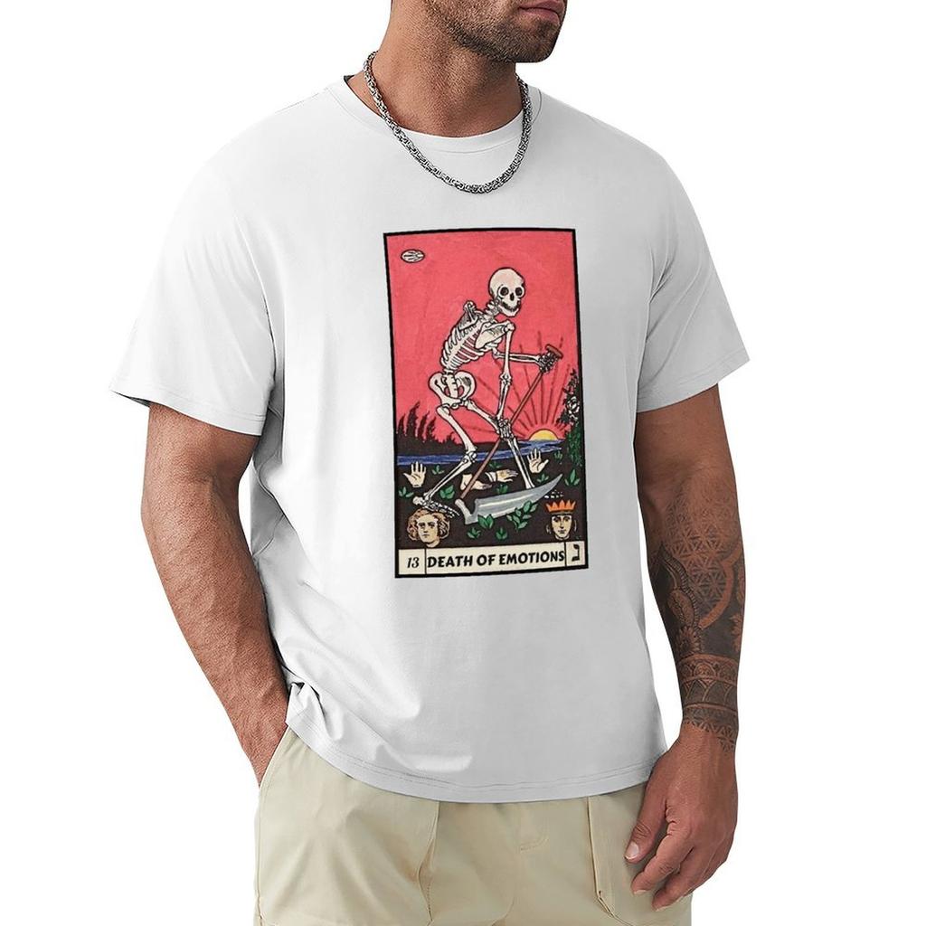 Tarot Card Death Of Emotions TShirt Affliction Shirts Anime Tshirt Gifts for Boyfriend Mens Big and Tall T Shirts