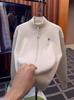 Men's Embroidered Knit Zipper Cardigan: Stand Collar, Loose Fit, Long Sleeve, Casual Spring/Autumn Sweater Jacket